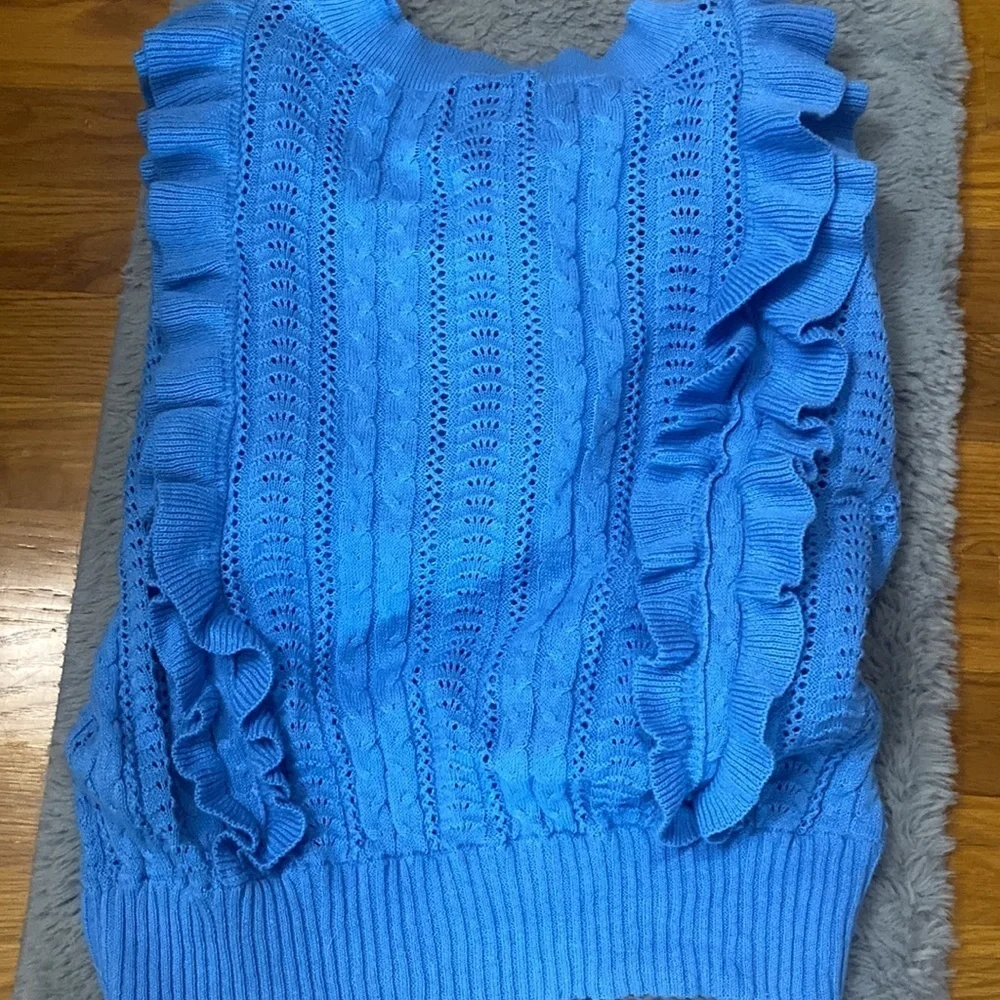 Francesca’s NWOT Ruffled pull over sweater - Picture 5 of 8